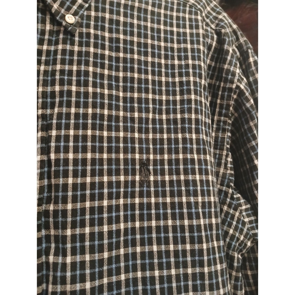 VTG Polo Ralph Lauren Blake Shirt Mens MED Black Check Pony Embroidery Button - Picture 4 of 4